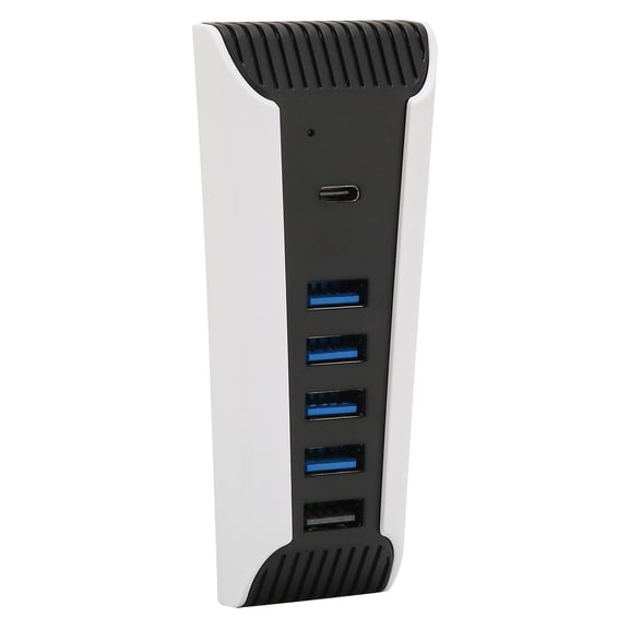 5 in 1 USB Hub Adapter for PS5 Console - High Speed Expansion Splitter, Black/White, 4.7 x 2.0 x 1.2 inches