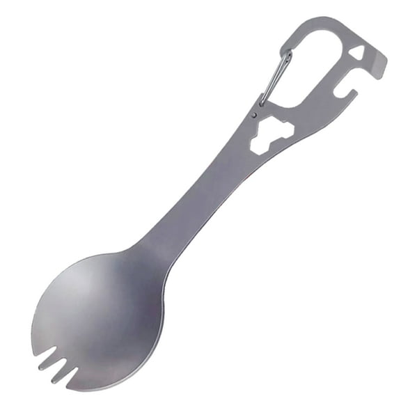 5-in-1 Utility Stainless Steel Spork Spoon Bottle Opener Fork Camping Utensil Multifunction Outdoor Fork Spoon Tableware