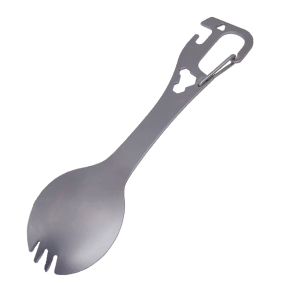 5-in-1 Utility Stainless Steel Spork Spoon Bottle Opener Fork Camping Utensil Multifunction Outdoor Fork Spoon Tableware