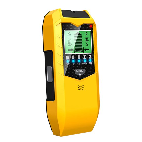 5 in 1 Wall Scanner Detector Including Cable Finder Locator, Stud Center Locator, Metal Detection, Wood Scan, and AC Wire (Yellow black)
