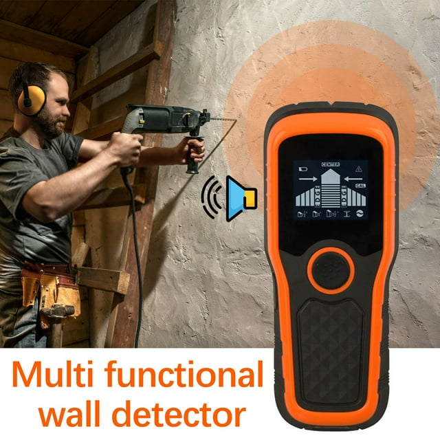 Multifunctional Wall Detector 5-in-1 Electronic Stud Finder | Detects Metal, Wood, AC Wires, Pipes | LCD Display | Auto Calibration | Deep Sensor | DIY & Professional Use | 2.36in Depth | 1 Pack