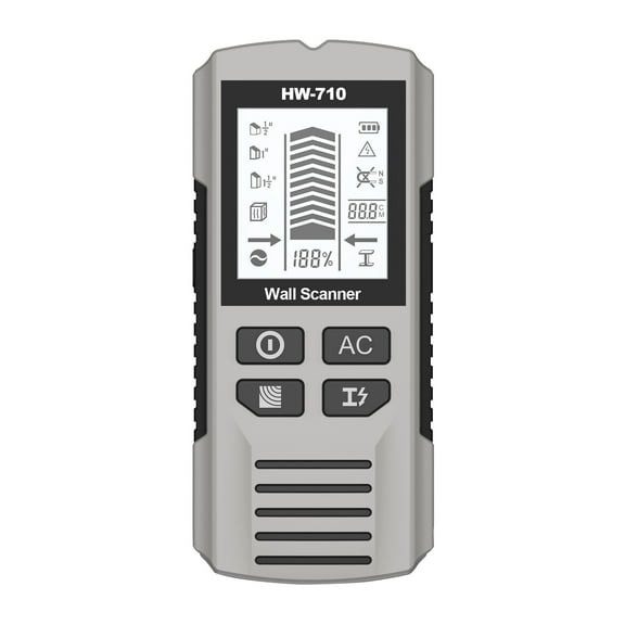5-in-1 Wall Scanner - Stud, Metal & AC Wire Detection - LCD Display, 1.5" Depth Reading - for DIY & Professional Use