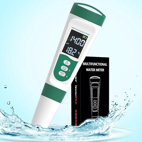5-in-1 Water Quality Tester - TDS/PH/Temp/Salt/EC Meter - High-Precision Chip & Algorithm for Fast & Accurate Measurements - Ideal for Drinking, Tap, Well, Pool, Aquarium, Hydroponics$$Tools