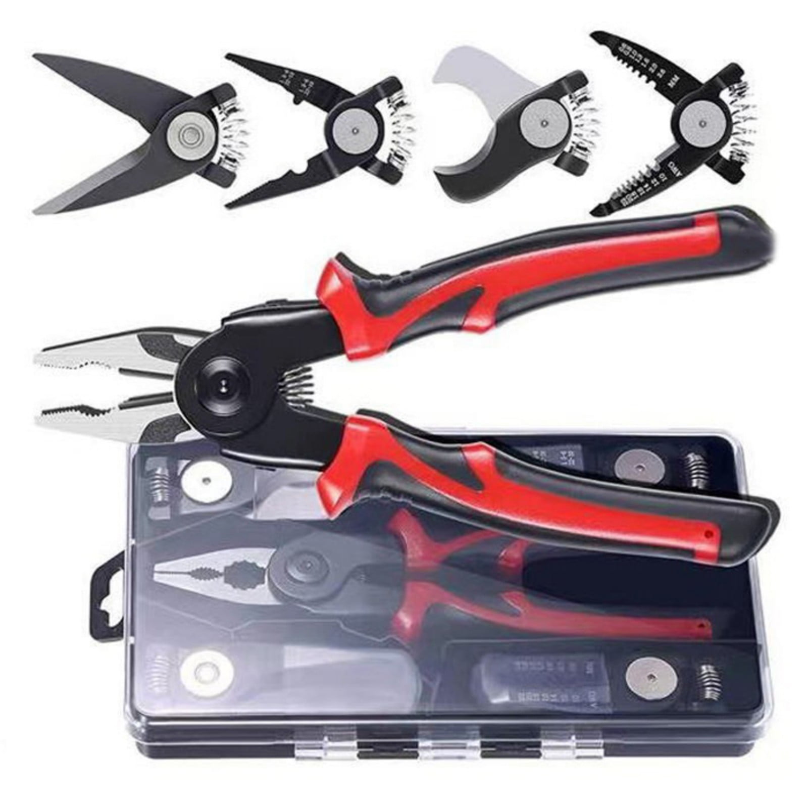 5 in 1 Wire Stripping Pliers Replaceable Cable Wire Strippers Cutter Portable Multifunctional Pliers Nonslip Handle