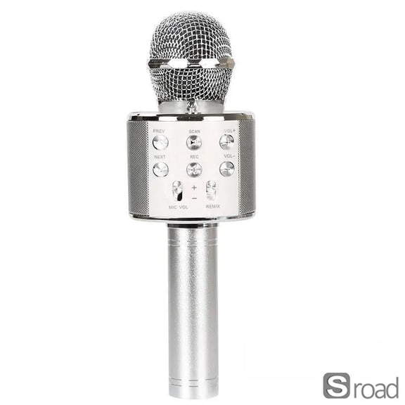 5-in-1 Wireless Bluetooth Karaoke Microphone With Speaker, Portable PA System With Voice Effects For Home Party Singing & Meetings,Gold