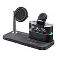 thumbnail image 1 of 5 in 1 Wireless Charging Dock for iPhone for For AirPods Pro for iWAtch Touch Adjust Night Lamp Alarm Clock 15W Charger Stand for Samsung (Black), 1 of 6