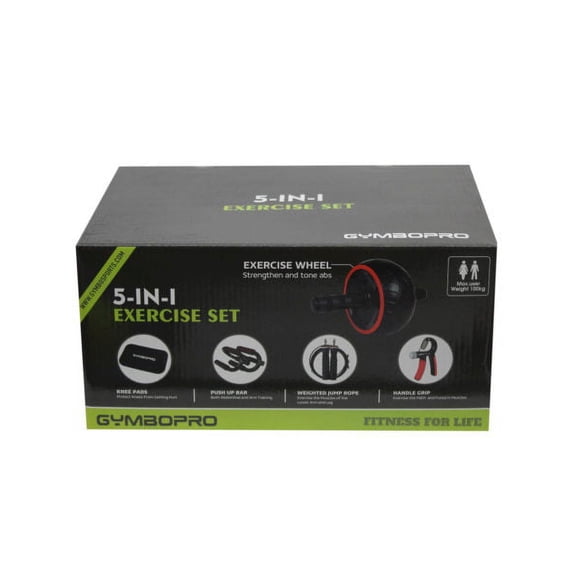 5-in-1 rolling wheel core fitness exercise set (Available in a pack of 1)