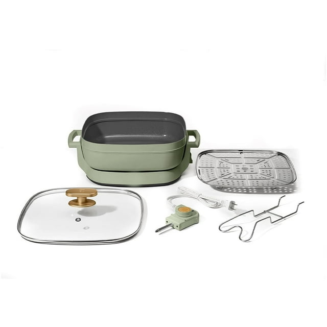 5in1Electric Skillet, Nonstick Griddle Pan with Lid Rest