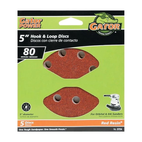 5 in. 80 Grit Sand Disc, Pack of 5