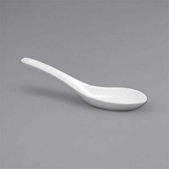 5 in. Bright White Ware Porcelain Chinese Soup & Tasting Spoon