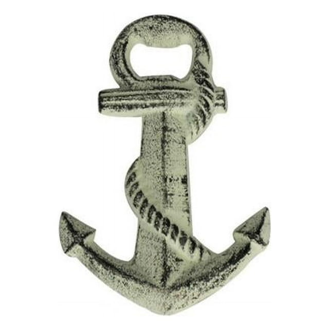 5 in. Cast Iron Anchor Bottle Opener - Whitewashed