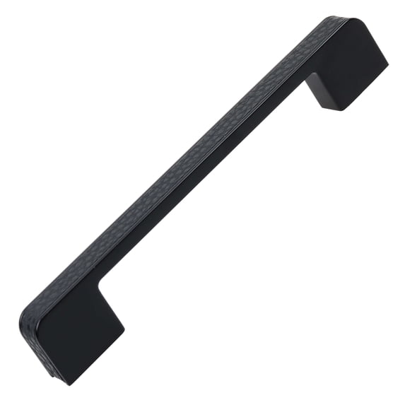 5 in. Center Embossed Leather Strip Cabinet Pulls, Matte Black