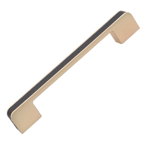 5 in. Center Embossed Leather Strip Cabinet Pulls, Satin Gold