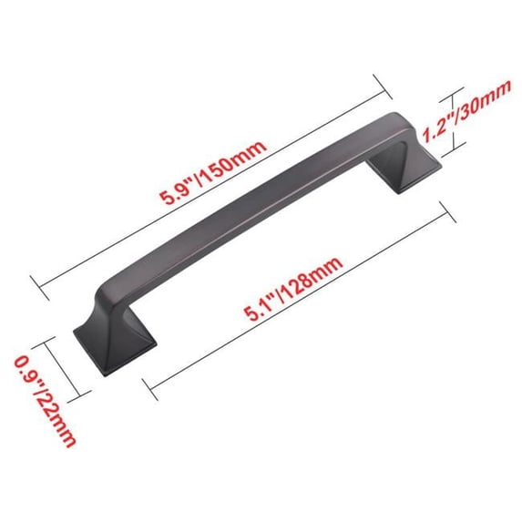5 in. Center to Center Brax Cabinet Pull Handle, Oil Rubbed Bronze - Pack of 25