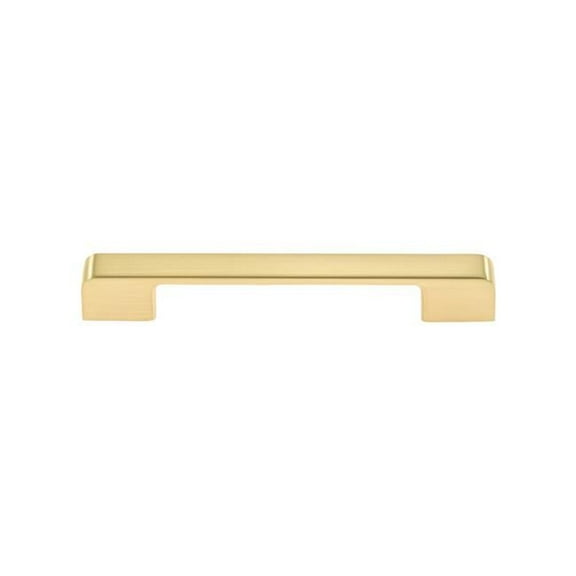 5 in. Center to Center Zinc Cabinet Pull, Brushed Brass