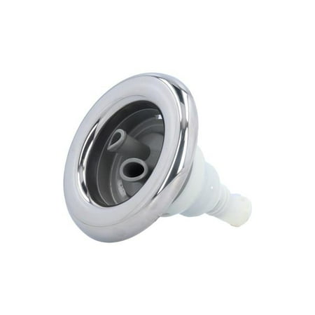 5 in. Face Smooth Thread in Dual Rotating Jet Internal, Power Storm - Stainless Steel & Grey