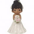thumbnail image 1 of 5 in. Figurine Bride Wedding Cake Topper with Black Hair Dark Skin Tone, Bisque Porcelain, 1 of 1