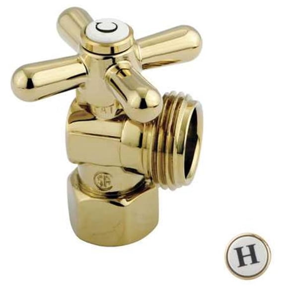 5 in. IPS .75 in. Hose thread Angle Shut-off Valve Polished Brass