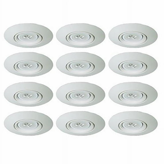 5 in. Matte White Trim with Gimbal Ring Fits PAR30 R30 - Pack of 12