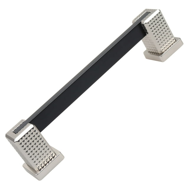 5 in. Modern Flat Embossed Matte Black Cabinet Pull