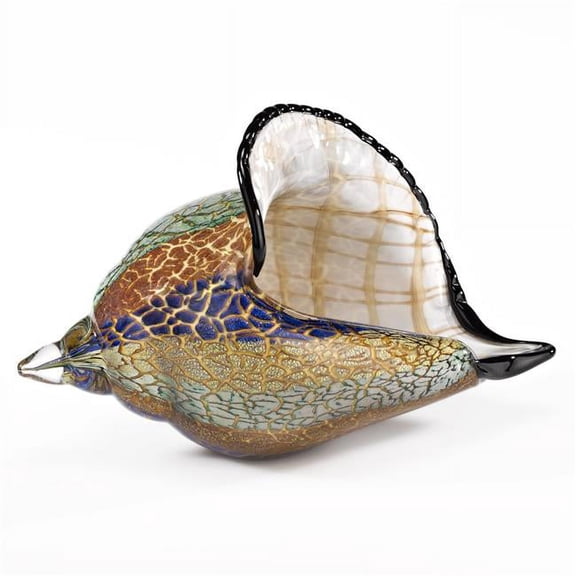 5 in. Mouth Blown Large Conch Shell Artistic Glass