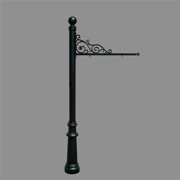 5 in. Prestige Real Estate Sign System with Ball Finial & Fluted Base - Black Color