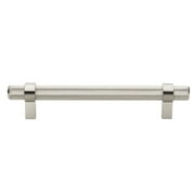 GlideRite 5 in Screw Center Knurled Euro Solid Steel Bar Pull (Pack of 5) - Satin Nickel