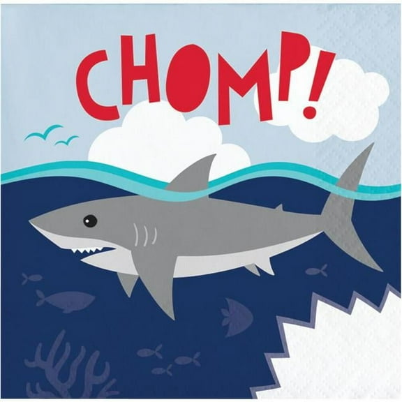 5 in. Shark Party Beverage Napkin