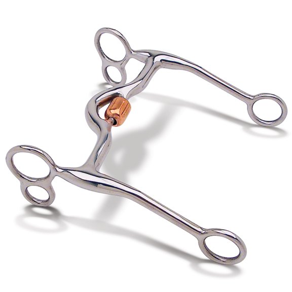 5 in Toklat Stainless Steel Horse Bit Solid Shank Curb Copper Roller
