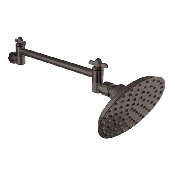 5 in. Victorian Showerhead with High Low Adjustable Arm, Oil Rubbed Bronze