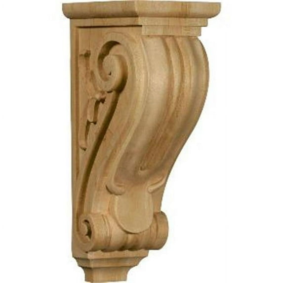 5 in. W x 7 in. D x 14 in. H Large Classical Corbel, Red Oak, Architectural Accent