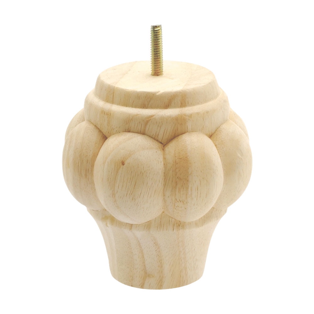 5-Inch Unfinished Solid Hardwood Round Bun Sofa Leg