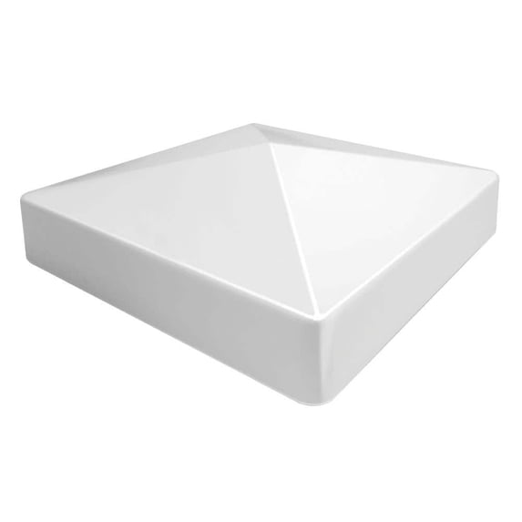 5 in. x 5 in. Vinyl White Pyramid Post Cap