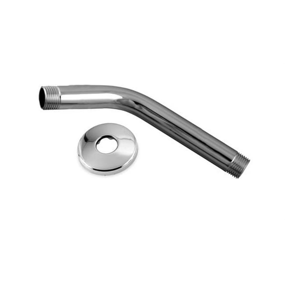 5 in. x 8 in. Shower Arm with Sure Grip Flange - Powder Coat White