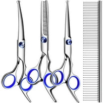 5 in1 Dog Grooming Scissors Kit,Professional Dog Scissors for Grooming with Safety Round Tips,Titanium Coated Grooming Shears for Dogs Cat Pet At Home