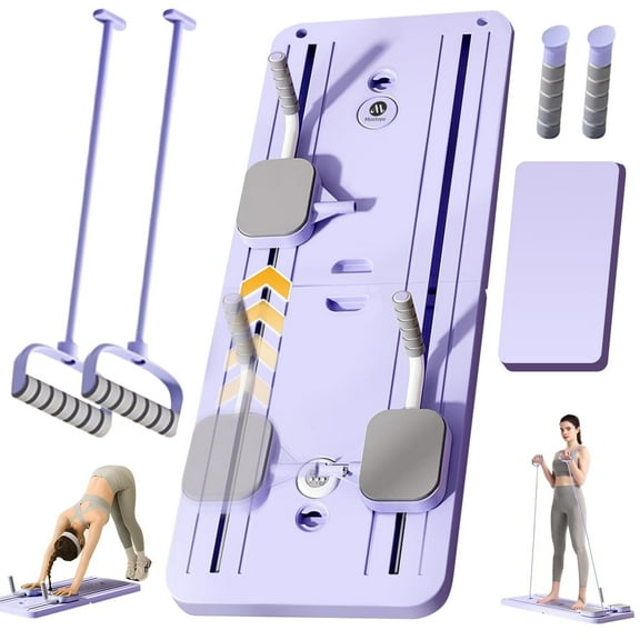 5 in1 pilates board for home foldable, portable pilates reformer machine, pilates equipment, foldable reformer pilates machine for home workout, multifunctional ab exercise board (Purple)