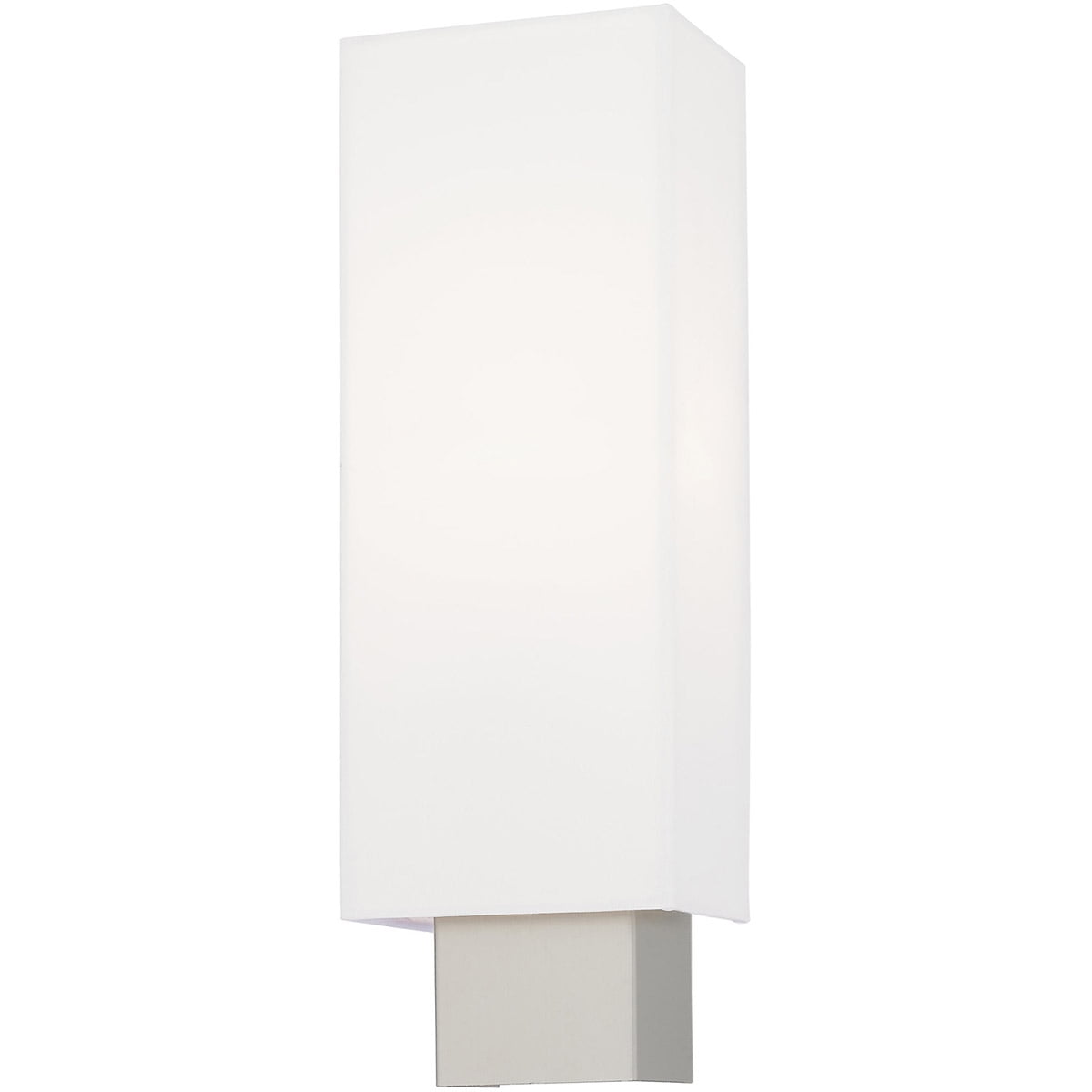 Clark Brushed Nickel 1-Light ADA Compliant Wall Sconce with Off-White Shade