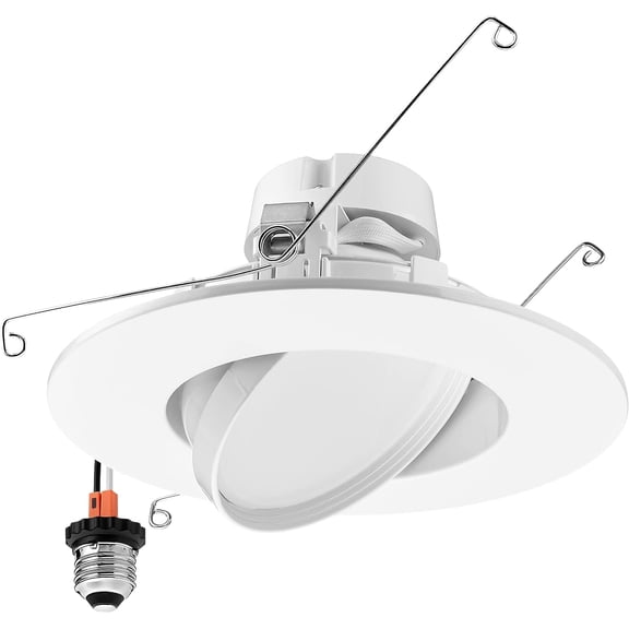 5-inch and 6-inch rotatable bulb retrofit downlight bracket - 1200 lumens, 11 watts, dimmable, 5 color temperatures 2700/3000/3500/4000/5000, recessed ceiling light, suitable for kitchen and dining r