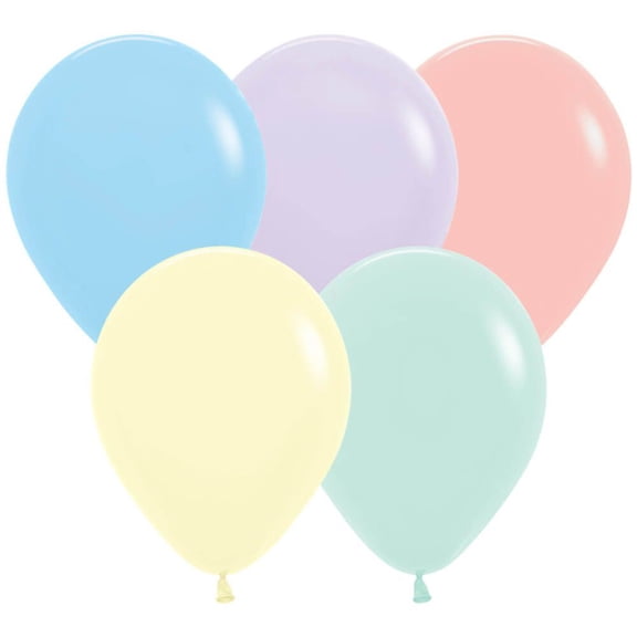 5 inch Sempertex Pastel Matte Assortment Latex Balloons (100 Pack) - Party Supplies Decorations