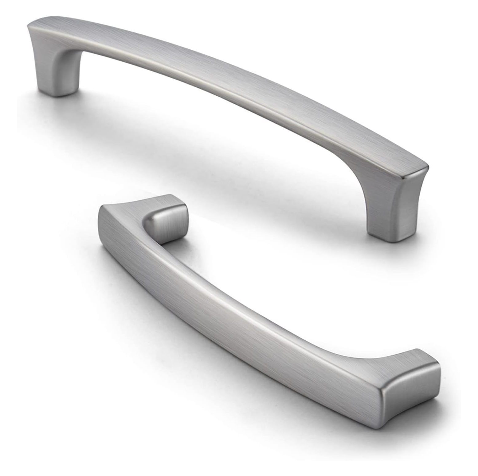 5 inch Brushed Pulls Solid Kitchen Handles Modern Silver Drawer Pulls 6 Pack