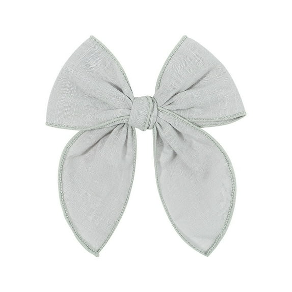 5 inch Girls Hair Bows Crocodile Clips, Cotton Linen Alligator Hair Clips, for Little Girls Toddlers Kids Neutral Handmade Hair Accessories