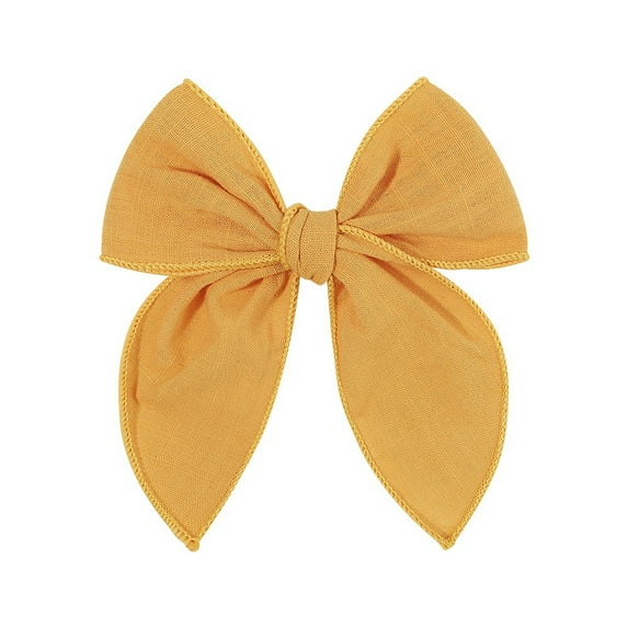 5 inch Girls Hair Bows Crocodile Clips, Cotton Linen Alligator Hair Clips, for Little Girls Toddlers Kids Neutral Handmade Hair Accessories
