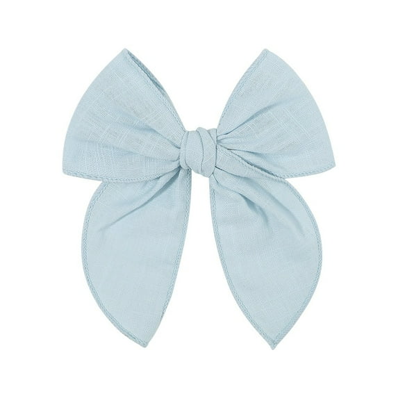 5 inch Girls Hair Bows Crocodile Clips, Cotton Linen Alligator Hair Clips, for Little Girls Toddlers Kids Neutral Handmade Hair Accessories