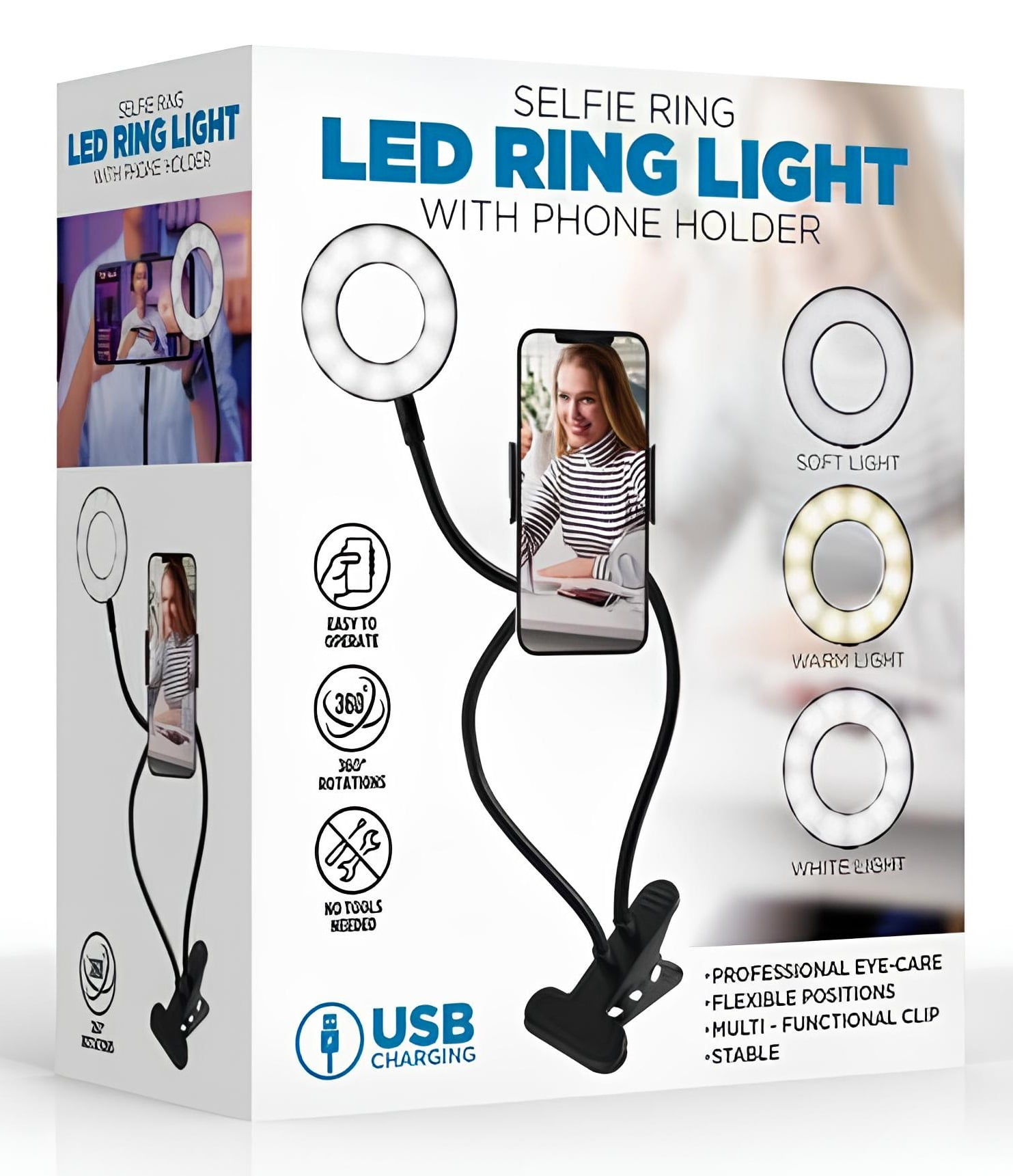 5-inch LED Selfie Ring Light with Phone Holder, 3 Color Modes and 10 Brightness Settings