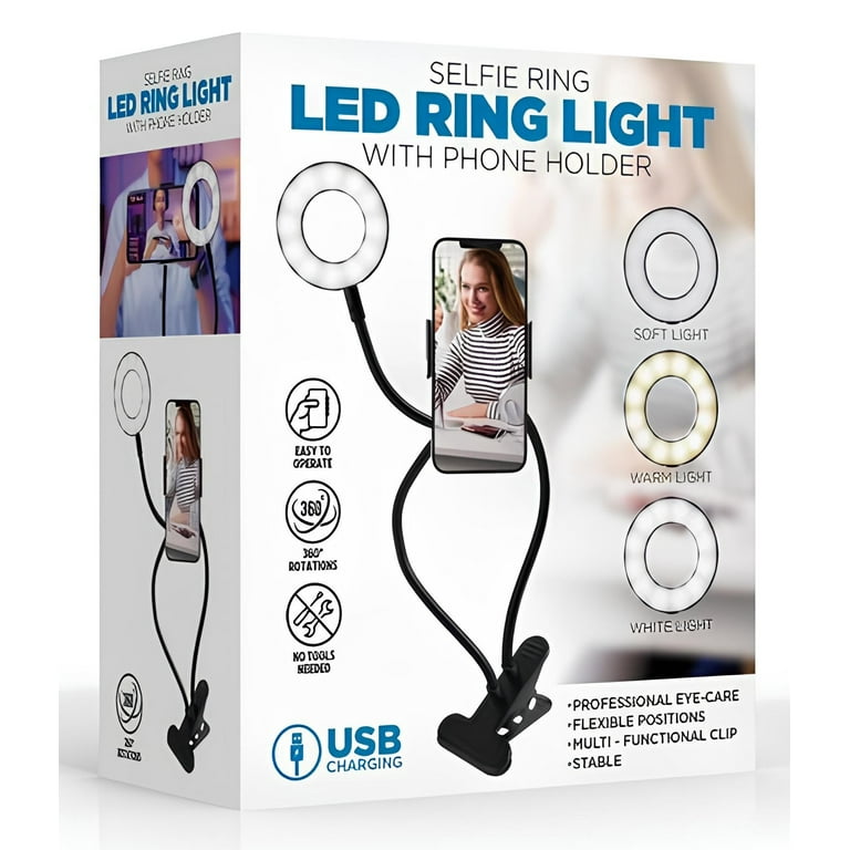 5-inch LED Selfie Ring Light with Phone Holder, Color Modes and