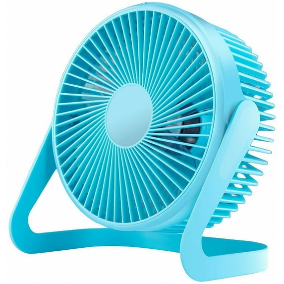 5 inch Mini USB Desk Fan,Portable Table Fan,Quiet Small Fan,Desktop Cooling Fan,Quiet Operation,Air Circulator Electric Fan for Home Office Bedroom Travel Camping Home Office Car Outdoor,Blue
