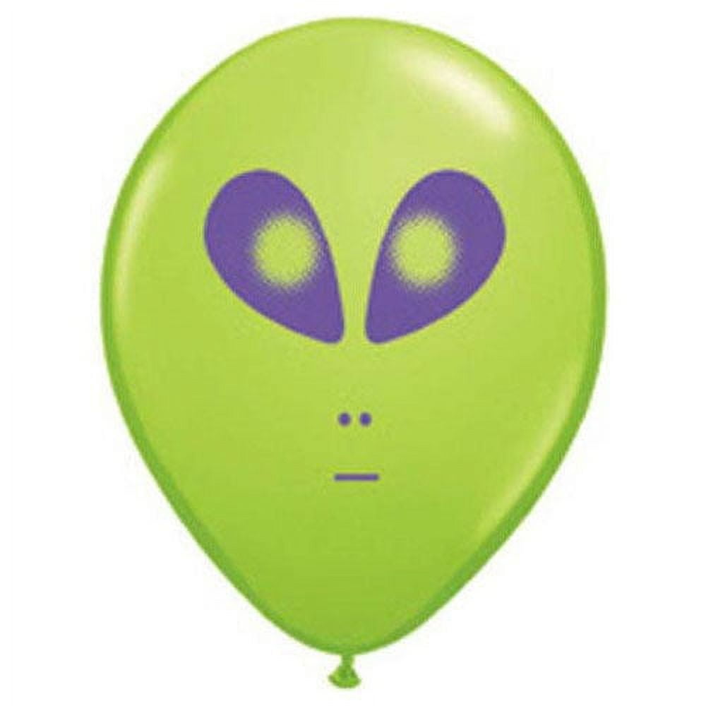 5 inch Qualatex Space Alien - Lime Green Latex Balloons (10 Pack) - Party Supplies Decorations
