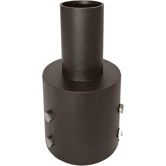 5 inch Round Pole Adaptor - Vertical Bracket Adapter with Slip Fitter Mount (OD 2 3/8inch) for Outdoor Shoebox Lighting Street LED Parking Lot Light - Bronze Finish