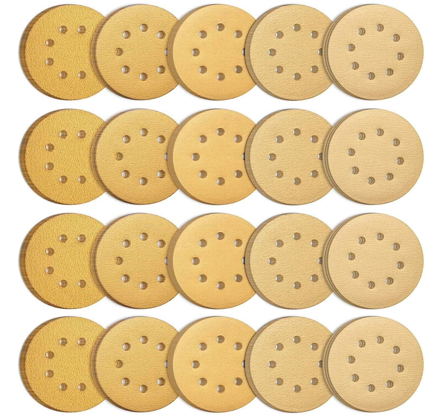 SATC 5 inch Sanding Discs 60-220 Grit Hook and Loop 8-Hole Orbital Sander Paper for Polishing