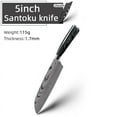 thumbnail image 1 of 5 inch Santoku Knife Damascus Laser Kitchen Chef Knives with Black Resin Handle Japanese Stainless Steel Super Sharp Meat Cleaver Kitchen Knife, 1 of 5
